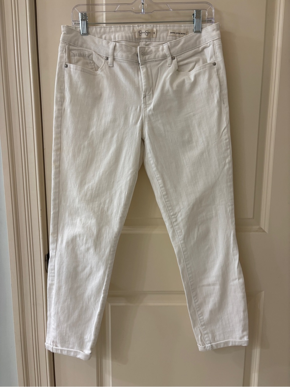 Jessica Simpson Forever Rolled Skinny Jeans | Size 30 | White
